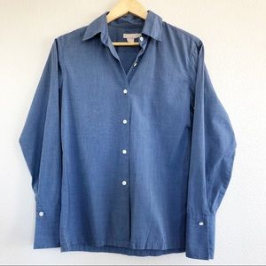 J. Crew Blue Dress Shirt Button-down Top Sz 2